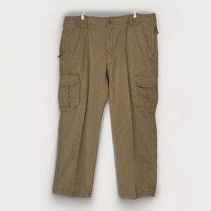 LL Bean Pants Mens 40X29 Tan Gorpcore Cargo Canvas‎ Outdoor Work Hiking Utility